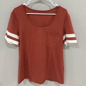 Rust orange raglan tshirt